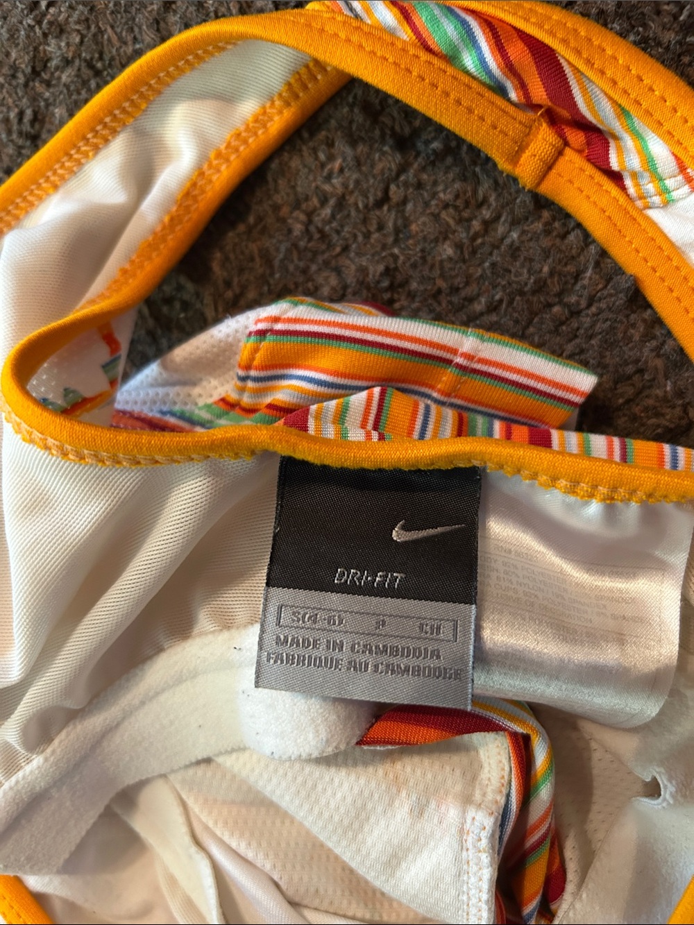 Nike White Tank Top with Orange Trim - Picture 3 of 3